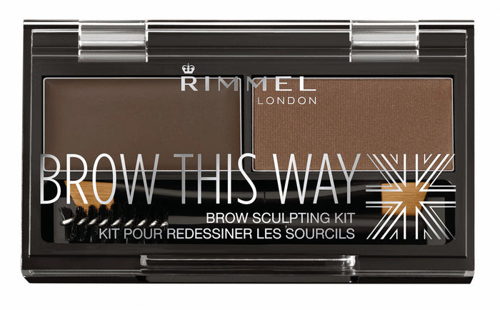 RIMMEL LONDON BROW THIS WAY EYEBROW SCULPTING KIT, DARK BROWN